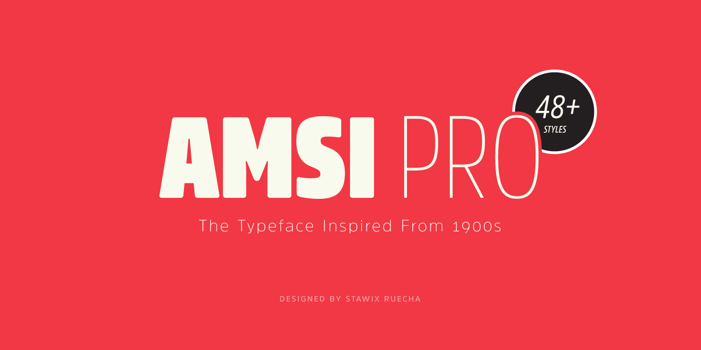 Beispiel einer Amsi Pro Condensed Thin-Schriftart